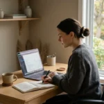 Introvert working independently at a quiet desk, representing careers for introverts that reward deep focus
