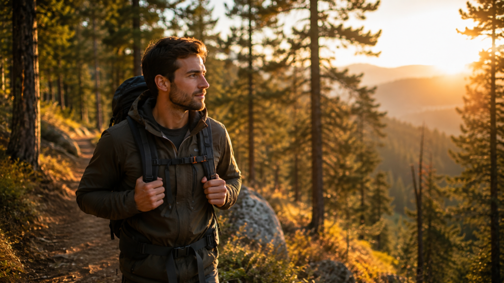 Man on a solo hike practicing how to focus on yourself