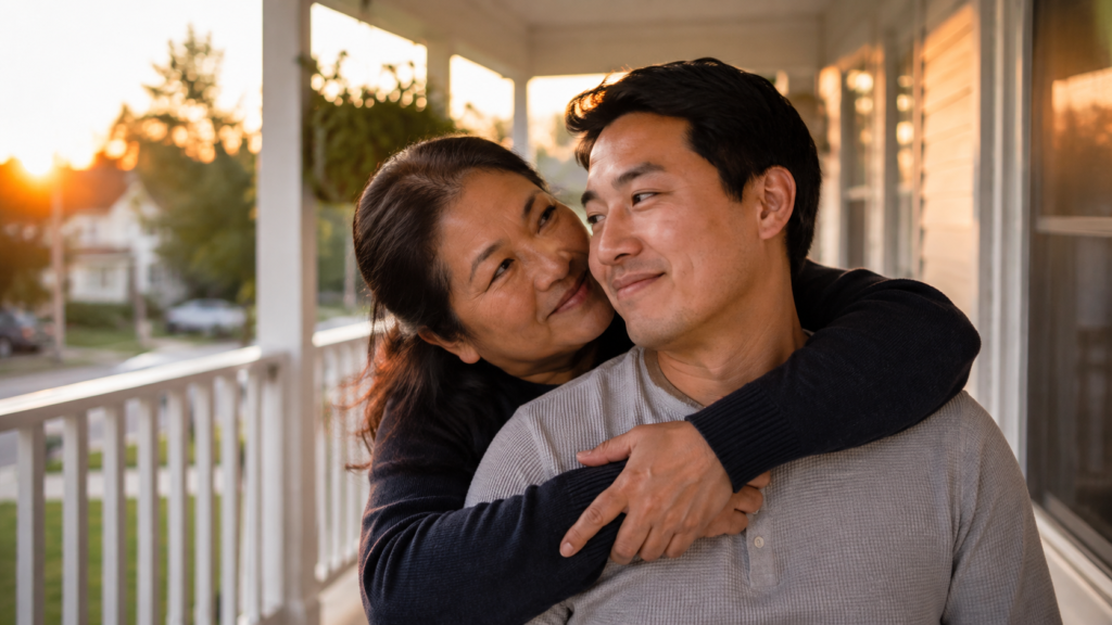 Parent embracing adult child, illustrating what is unconditional love in a family bond