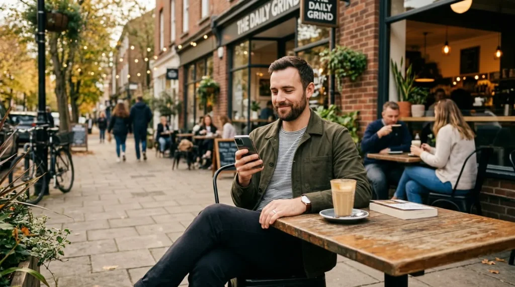 Man staying calm and composed, an example of green flags in men under mild stress