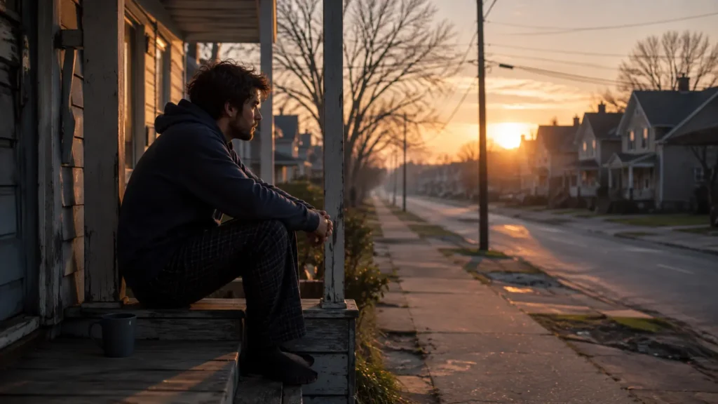 Person reflecting on why life is hard during a quiet morning moment