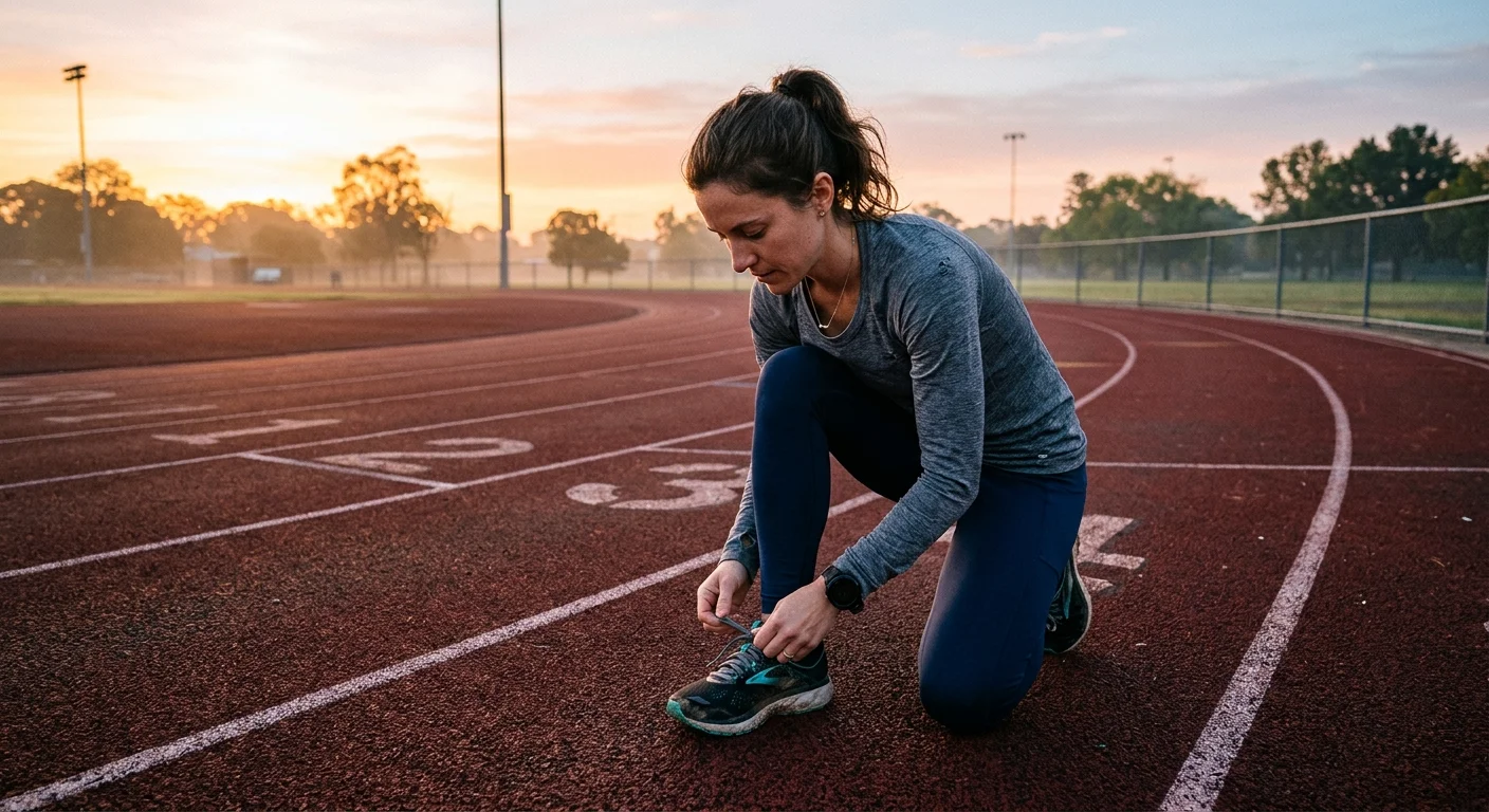 person preparing to run, representing never give up quotes
